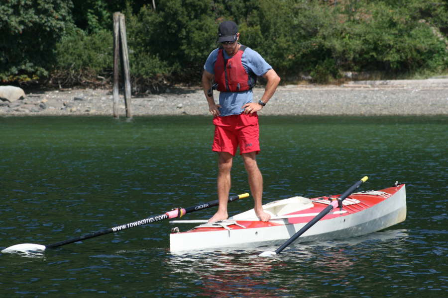 Expedition Rowboat's stability comes from its design, which includes a flat bottom.