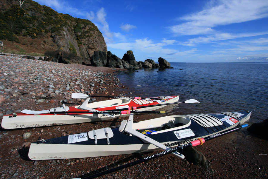 Expedition Rowboats are easy to pull up onto the beach.