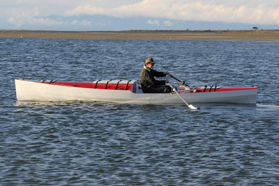 Rowboat with Cabin Built from Plans - RowCruiser - Angus Rowboats